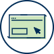 Icon of green browser and search bar